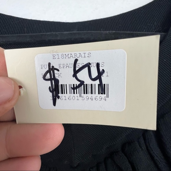 MAJE Marais Flounce Jumper Sweater, Black, 100% Wool, Size 1, NWT! - Picture 4 of 7